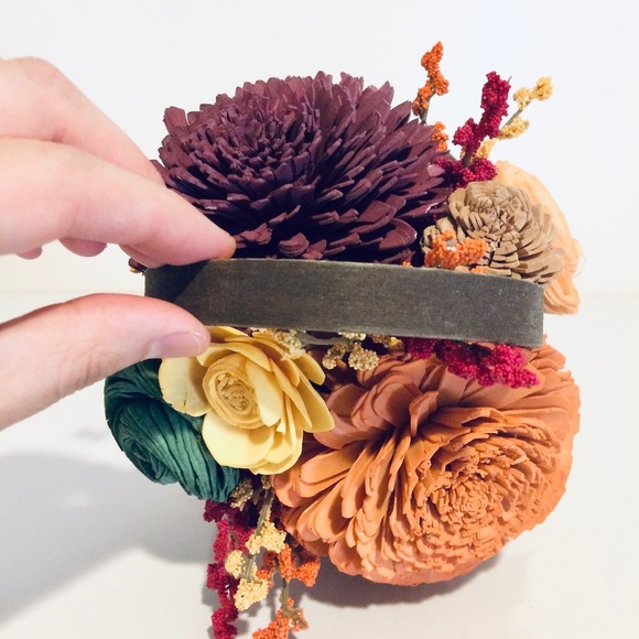 Autumn Sola Wood Flower Basket Decor Halloween - Picture 6 of 8